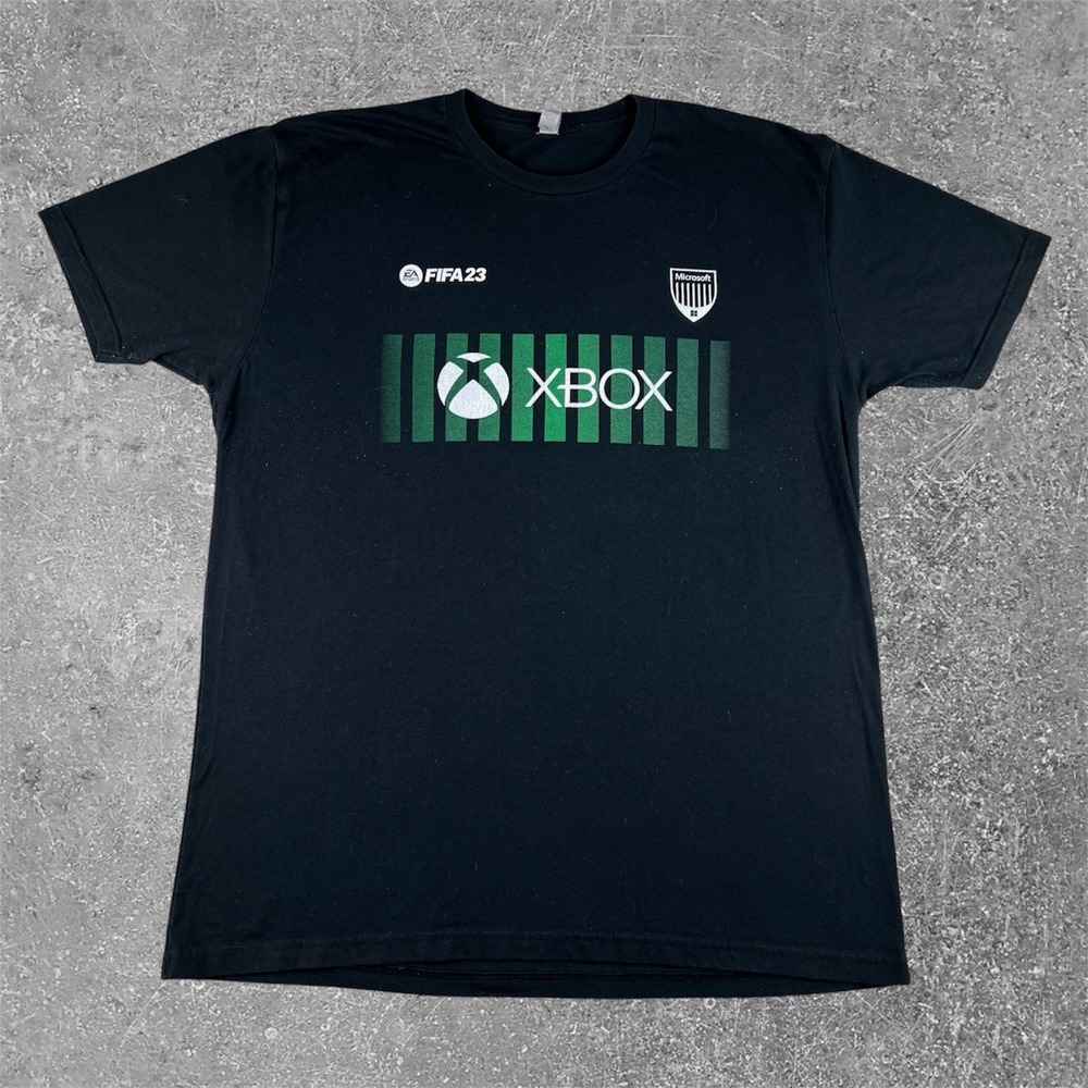 FIFA 23 Xbox Microsoft Promo Graphic T-Shirt Mens XL Black Gaming Tee Soccer Y2K